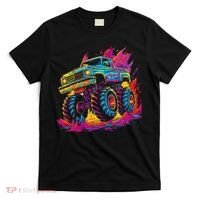 Retro Vintage Monster Truck Retro Sunset Monster Truck T-Shirt thumb 0