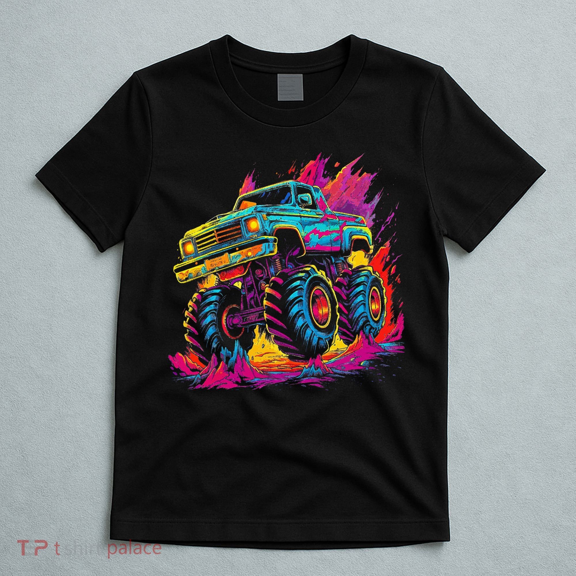 Retro Vintage Monster Truck Retro Sunset Monster Truck T-Shirt