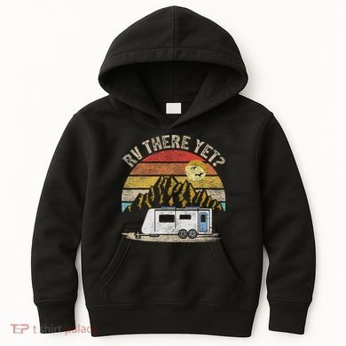Retro Vintage Mountains Camping RV There Yet Kids Hoodie