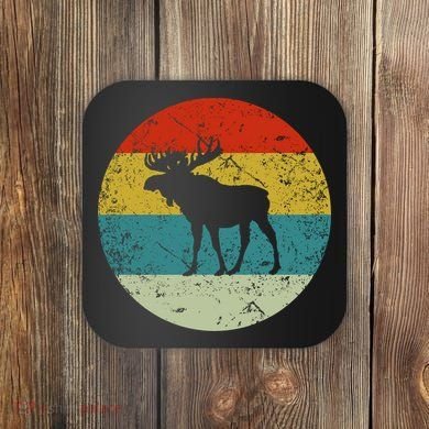 Retro Vintage Moose Coaster
