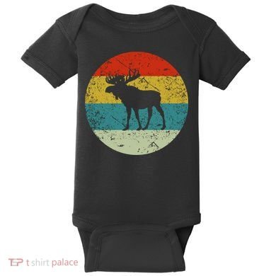Retro Vintage Moose Baby Bodysuit