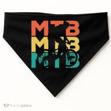 Retro Vintage Mtb Gift For Mountain Bikers USA-Made Doggie Bandana