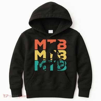 Retro Vintage Mtb Gift For Mountain Bikers Kids Hoodie