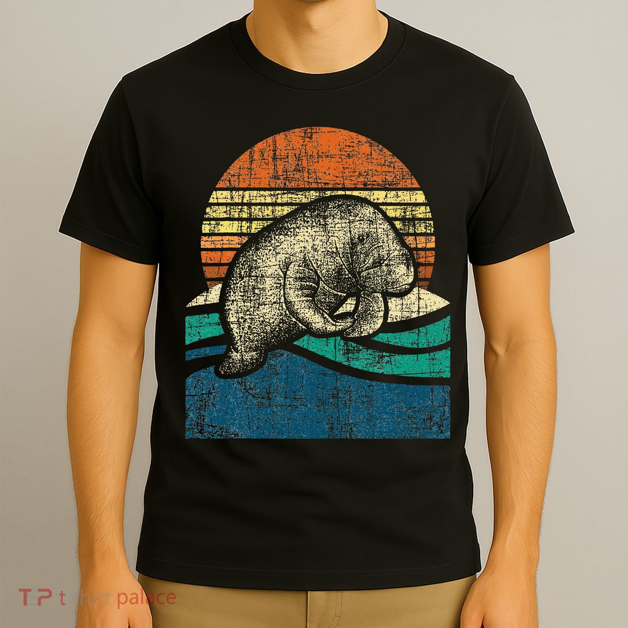 Retro Vintage Manatee Zookeeper Zoologist Marine Biologist T-Shirt