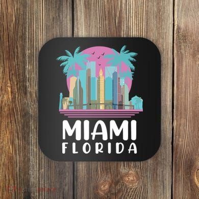 Retro Vintage Miami Florida Coaster