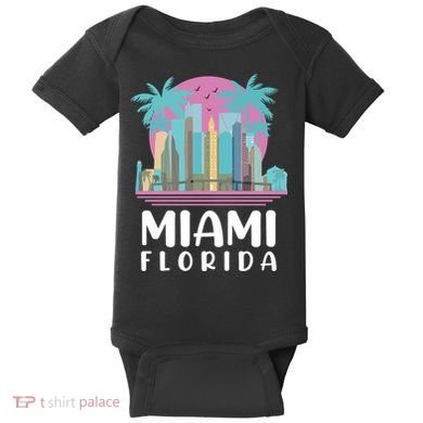 Retro Vintage Miami Florida Baby Bodysuit