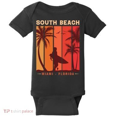 Retro Vintage Miami Florida South Beach Baby Bodysuit