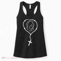Rosary Virgin Mary God Jesus Faith Religious Catholic Women's Tank Top thumb 0