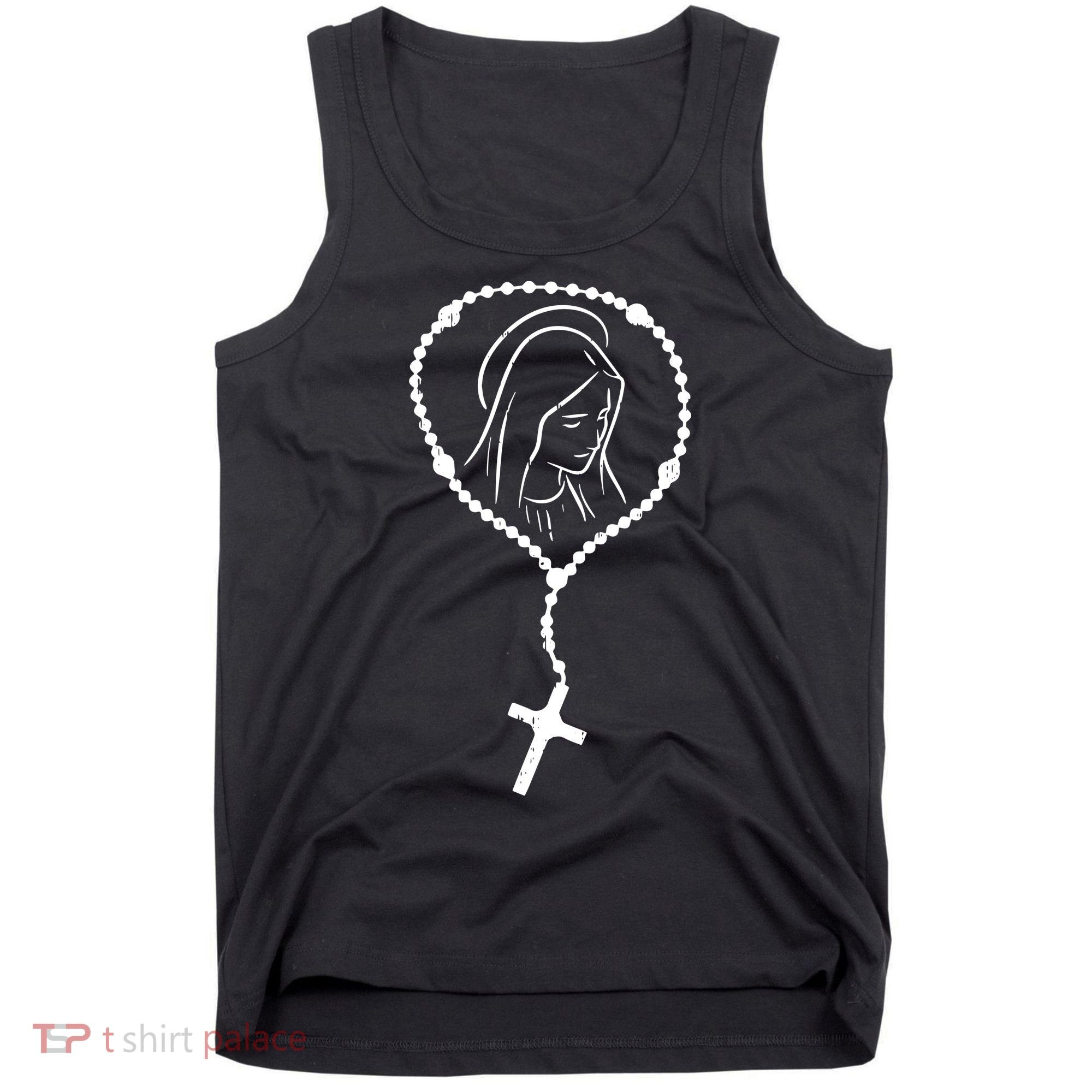 Rosary Virgin Mary God Jesus Faith Religious Catholic Tank Top