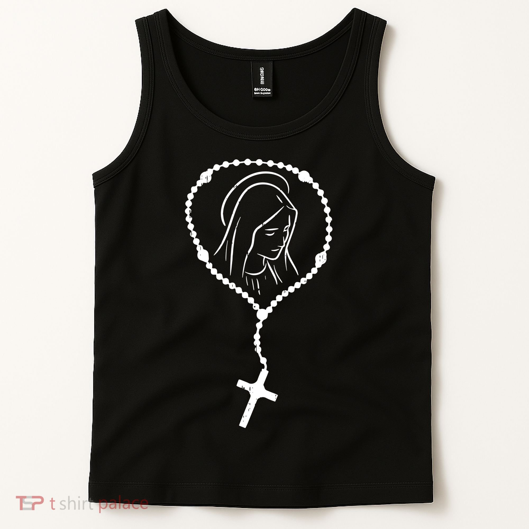 Rosary Virgin Mary God Jesus Faith Religious Catholic Tank Top