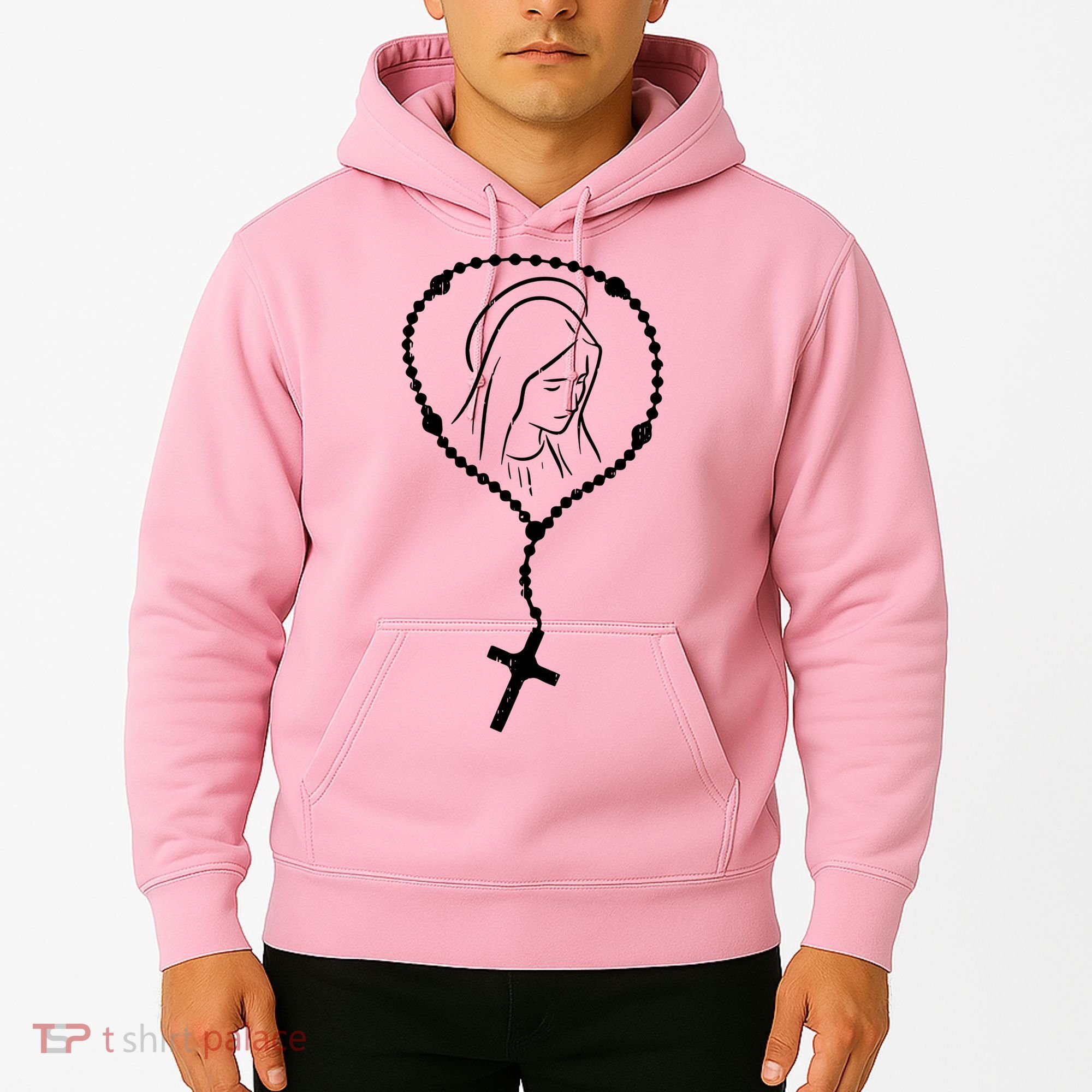 Rosary Virgin Mary God Jesus Faith Religious Catholic Hoodie