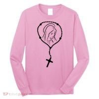 Rosary Virgin Mary God Jesus Faith Religious Catholic Long Sleeve Shirt thumb 0