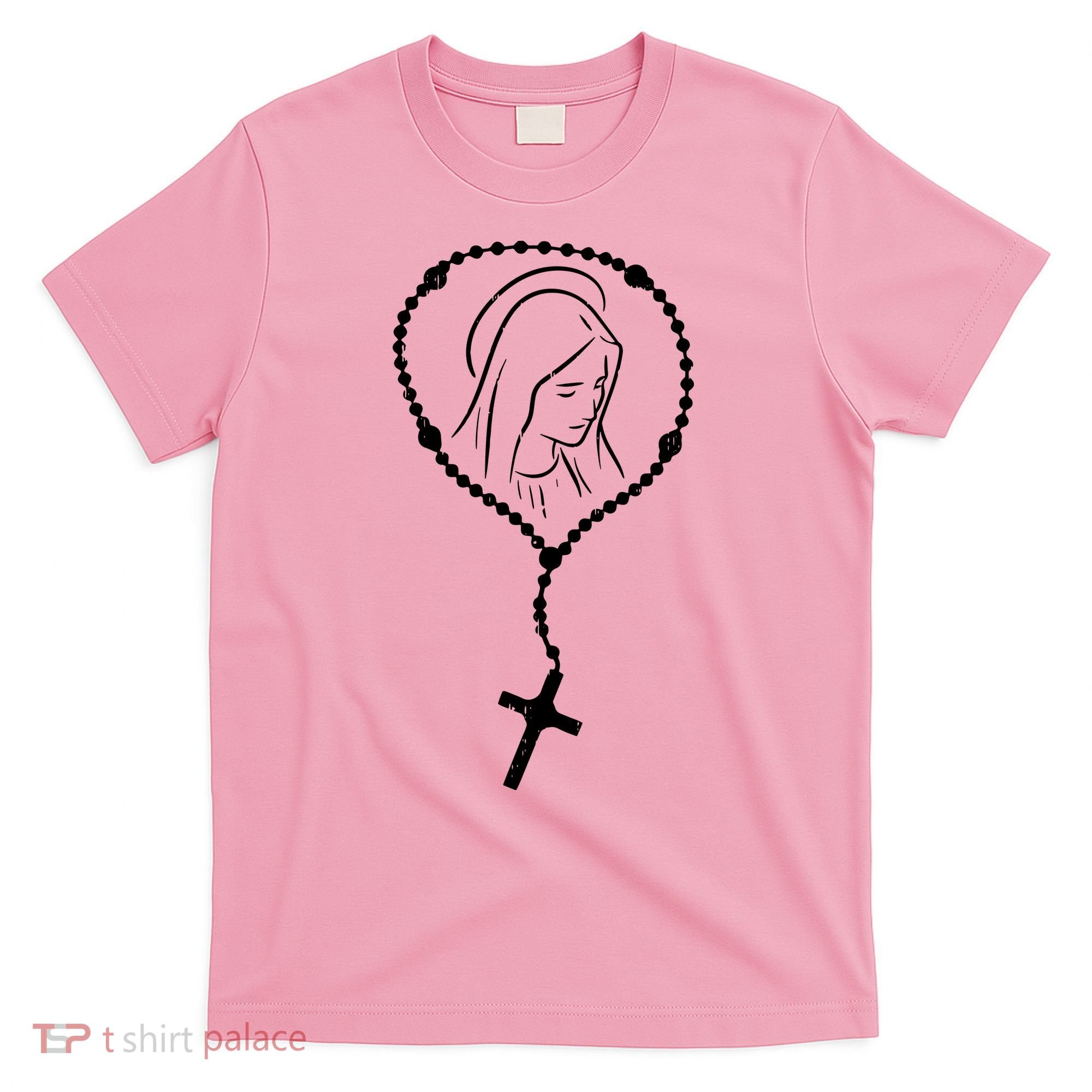 Rosary Virgin Mary God Jesus Faith Religious Catholic T-Shirt