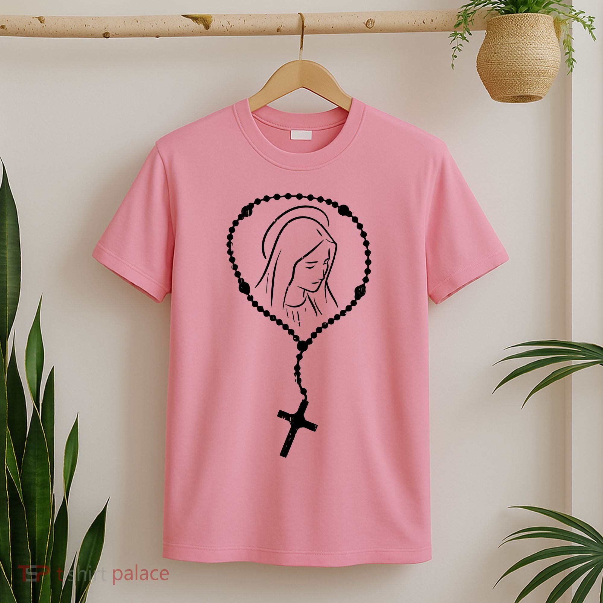 Rosary Virgin Mary God Jesus Faith Religious Catholic T-Shirt