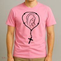 Rosary Virgin Mary God Jesus Faith Religious Catholic T-Shirt thumb 3