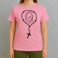 Rosary Virgin Mary God Jesus Faith Religious Catholic T-Shirt thumb 4