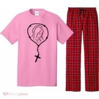 Rosary Virgin Mary God Jesus Faith Religious Catholic Pajama Set thumb 0