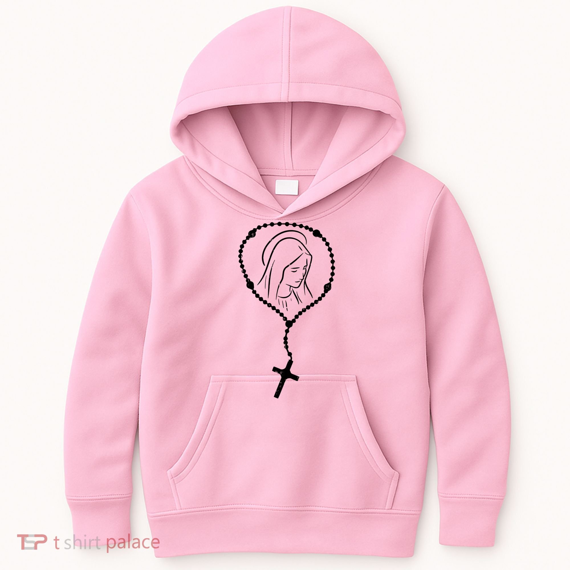Rosary Virgin Mary God Jesus Faith Religious Catholic Kids Hoodie