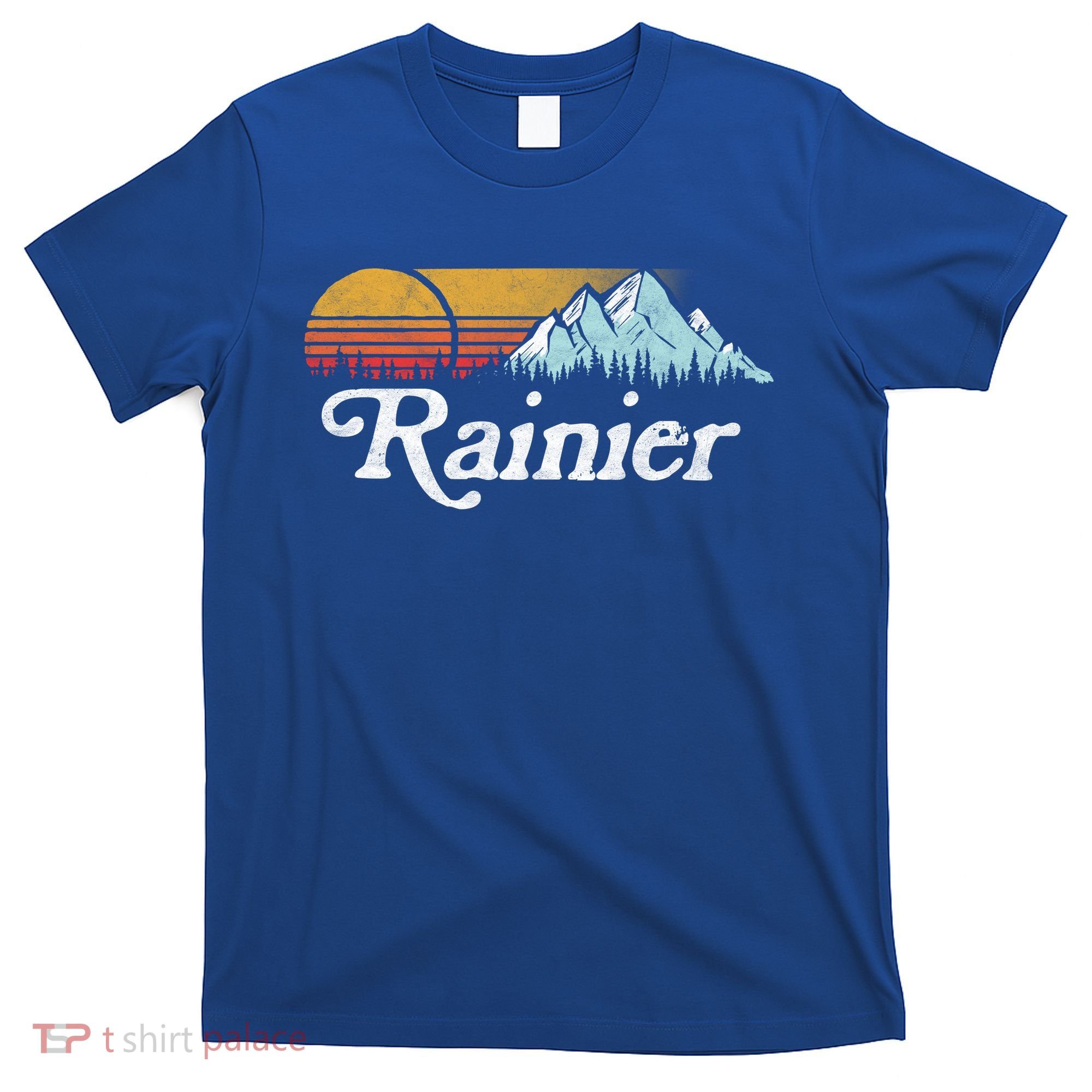 Retro Vibe Mount Rainier Gift Vintage Mountains And Sun T-Shirt