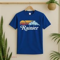 Retro Vibe Mount Rainier Gift Vintage Mountains And Sun T-Shirt thumb 2