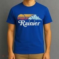 Retro Vibe Mount Rainier Gift Vintage Mountains And Sun T-Shirt thumb 3