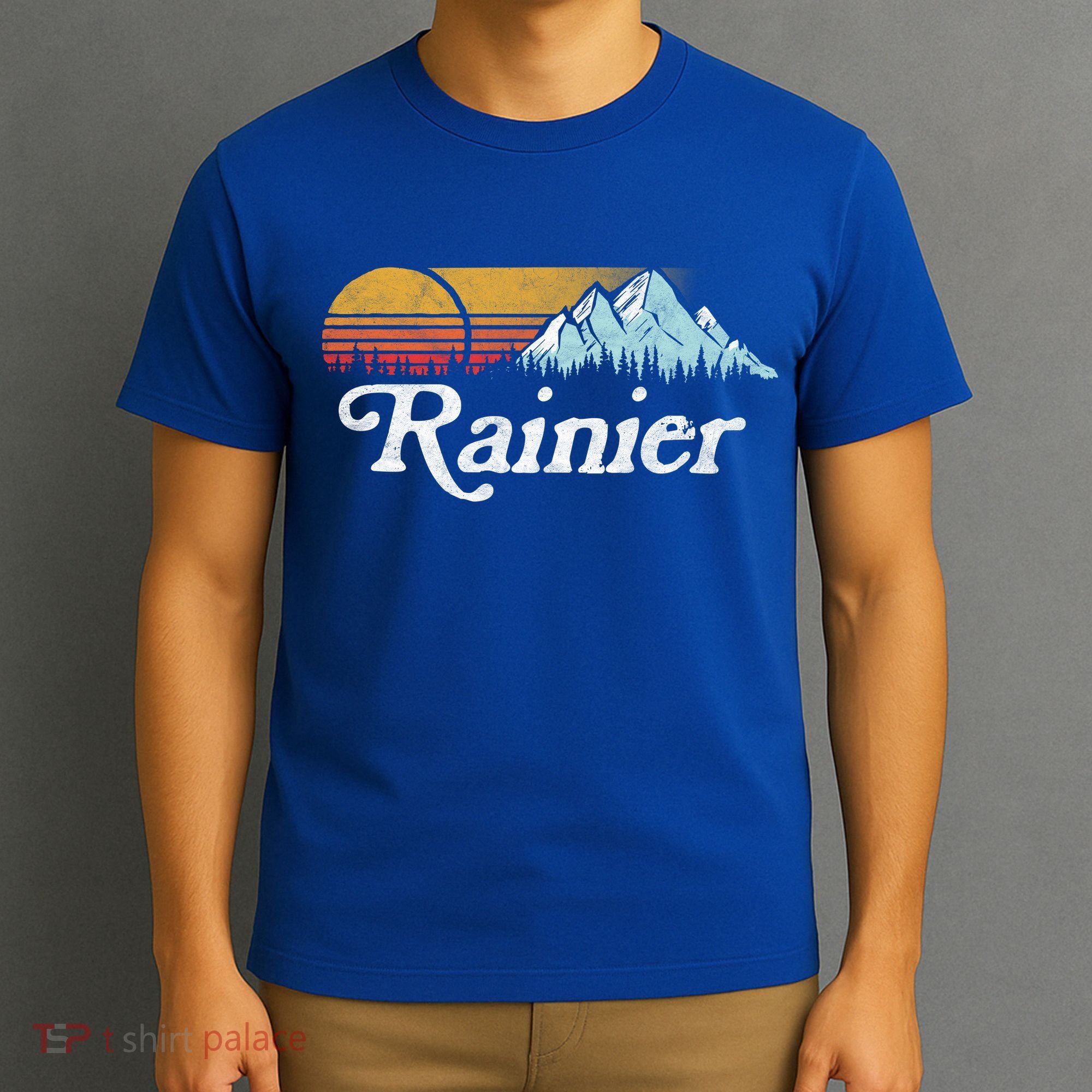 Retro Vibe Mount Rainier Gift Vintage Mountains And Sun T-Shirt