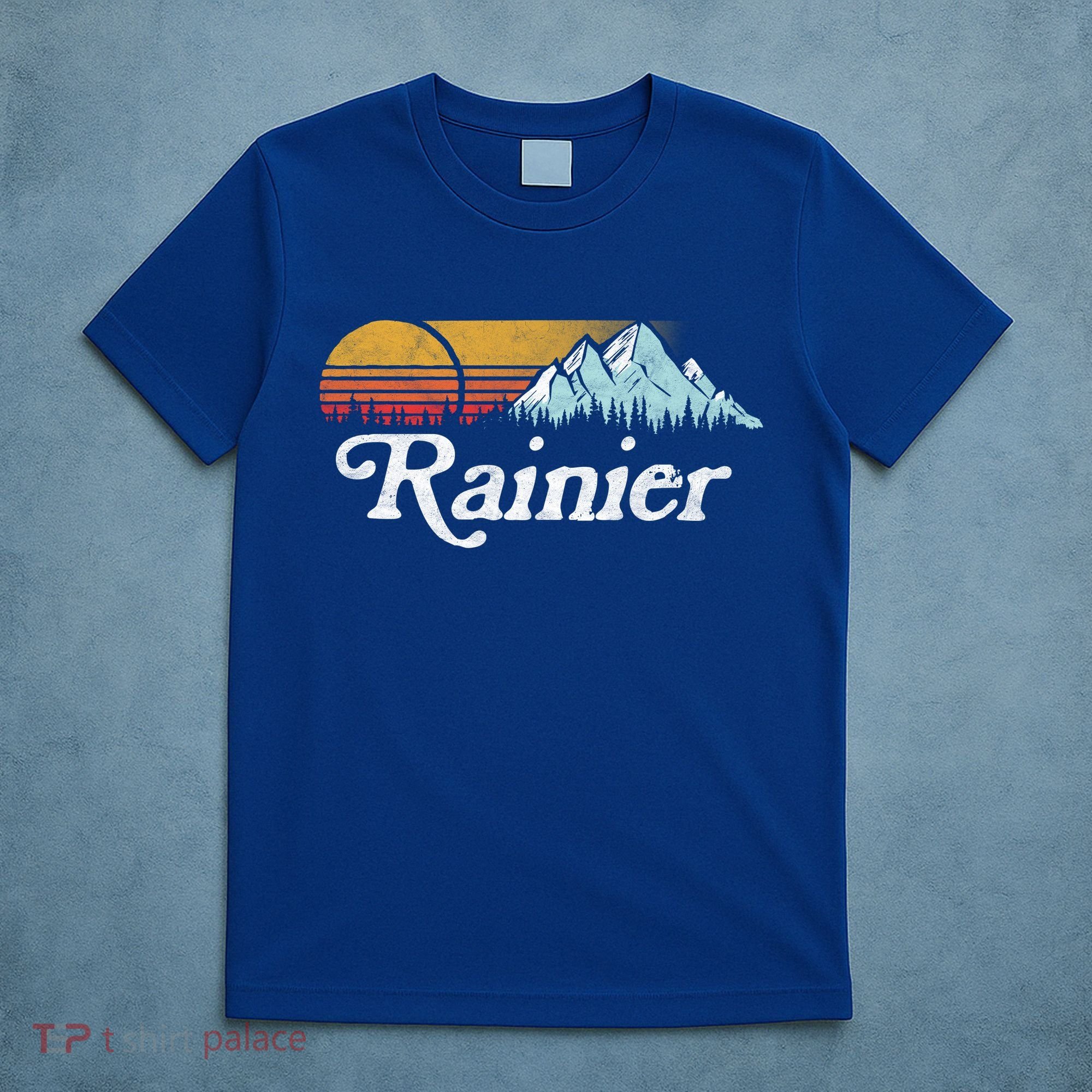 Retro Vibe Mount Rainier Gift Vintage Mountains And Sun T-Shirt
