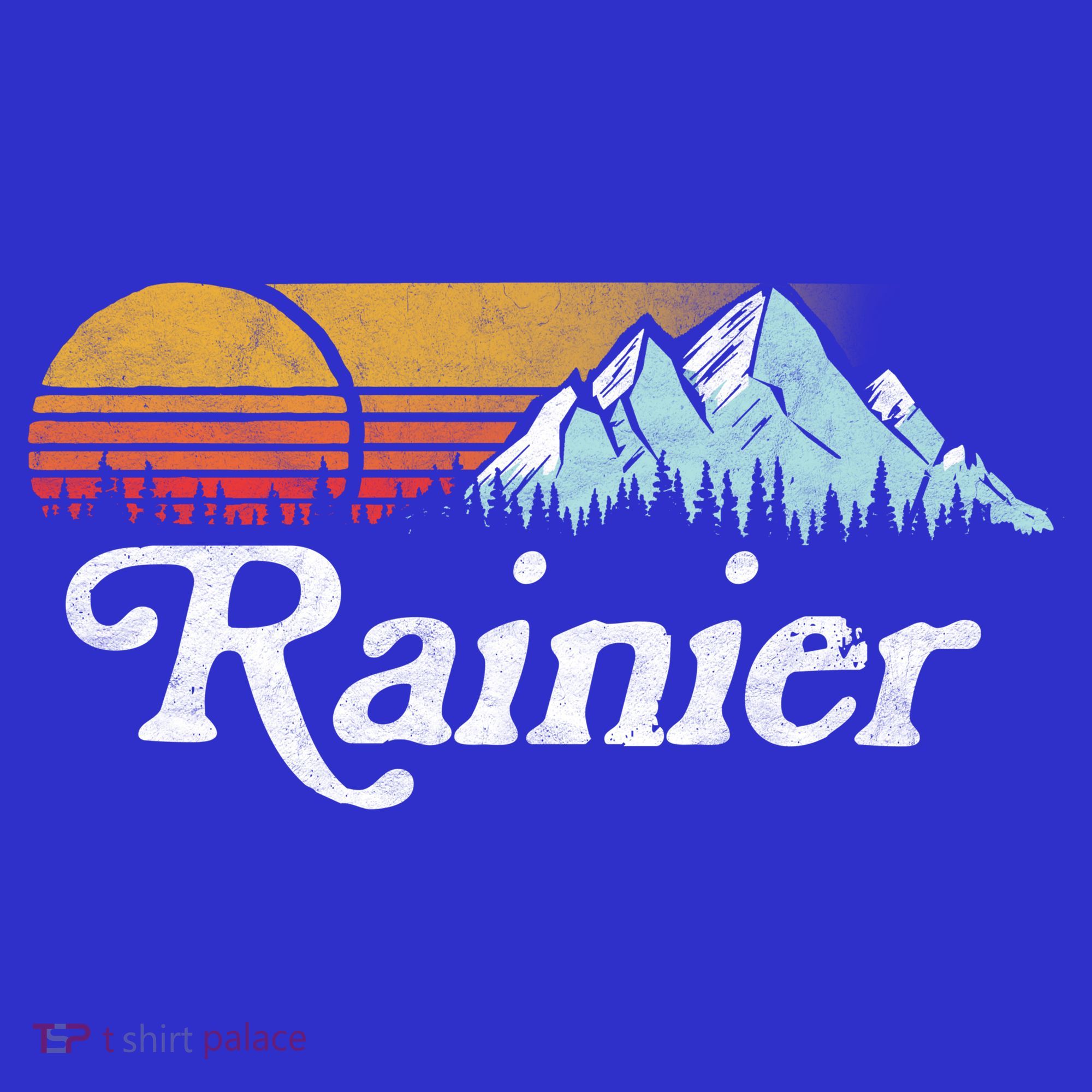 Retro Vibe Mount Rainier Gift Vintage Mountains And Sun T-Shirt