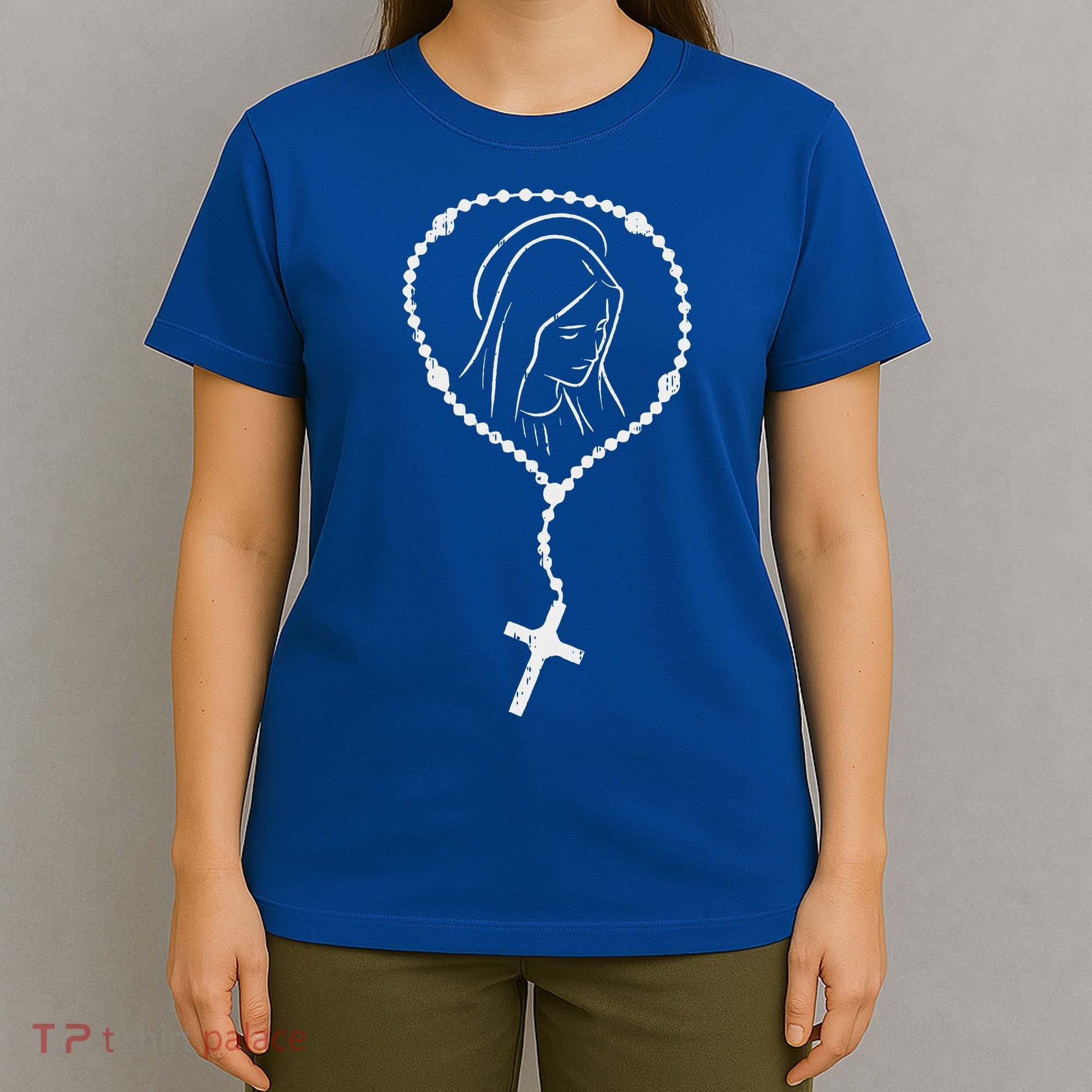 Rosary Virgin Mary God Jesus Faith Religious Catholic Gift T-Shirt
