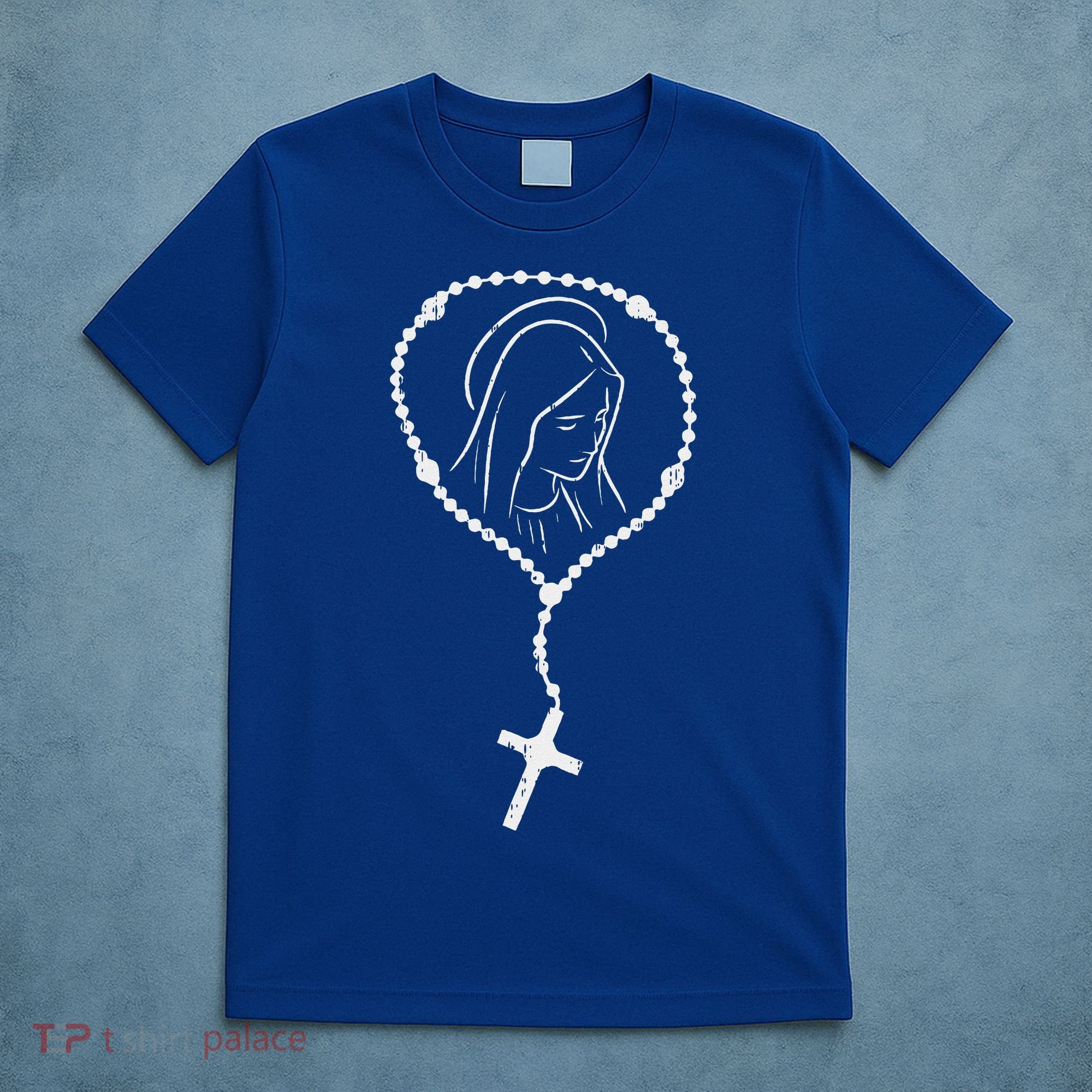 Rosary Virgin Mary God Jesus Faith Religious Catholic Gift T-Shirt
