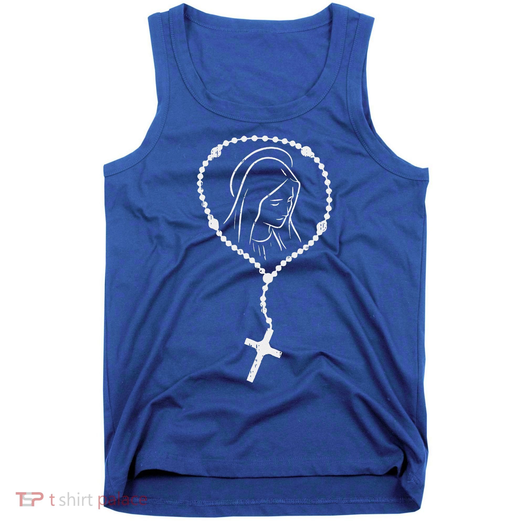 Rosary Virgin Mary God Jesus Faith Religious Catholic Gift Tank Top