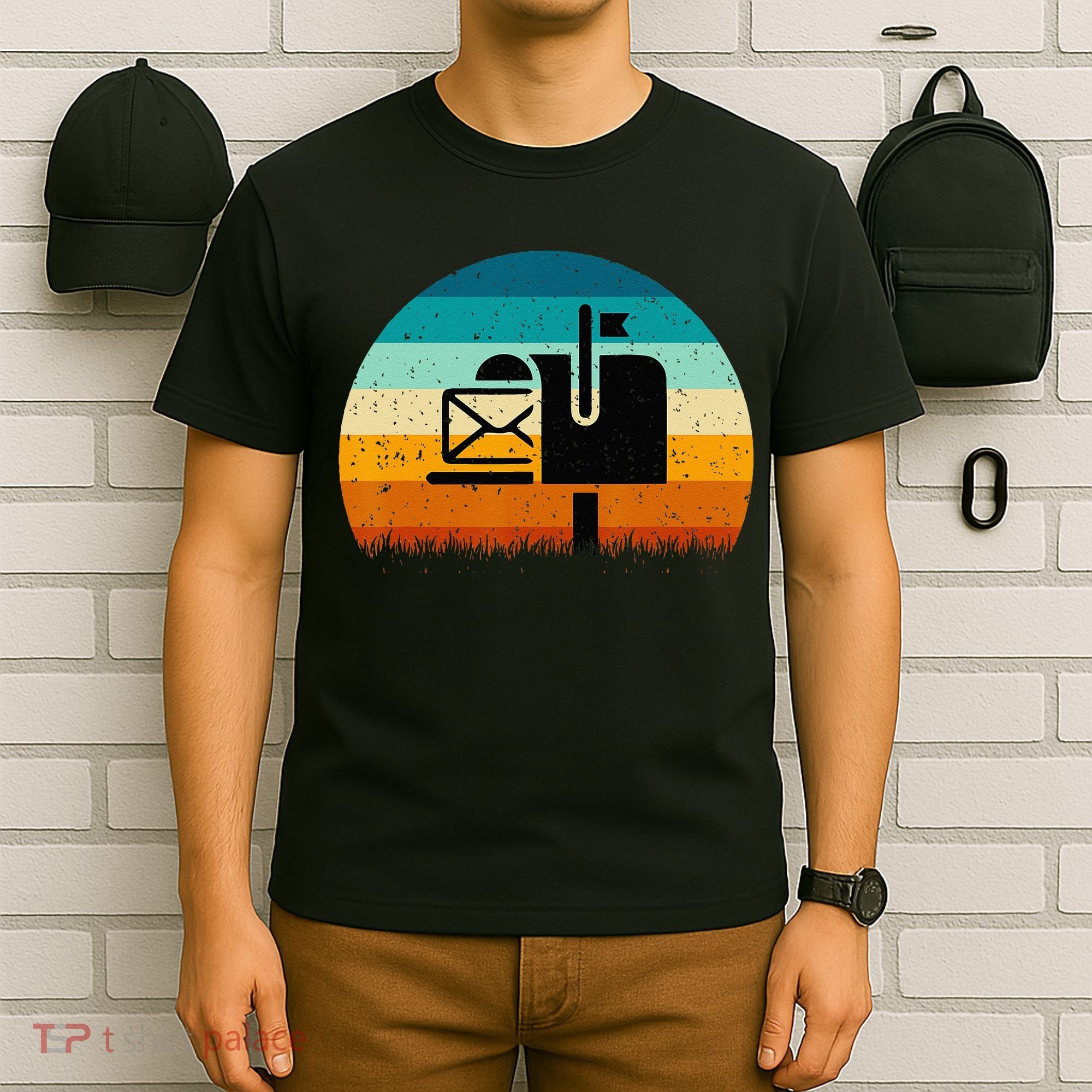 Retro Vintage Mailbox Mail Carrier Post Office Postal Worker T-Shirt