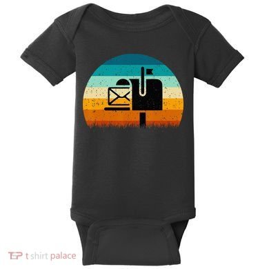 Retro Vintage Mailbox Mail Carrier Post Office Postal Worker Baby Bodysuit