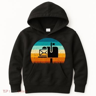 Retro Vintage Mailbox Mail Carrier Post Office Postal Worker Kids Hoodie