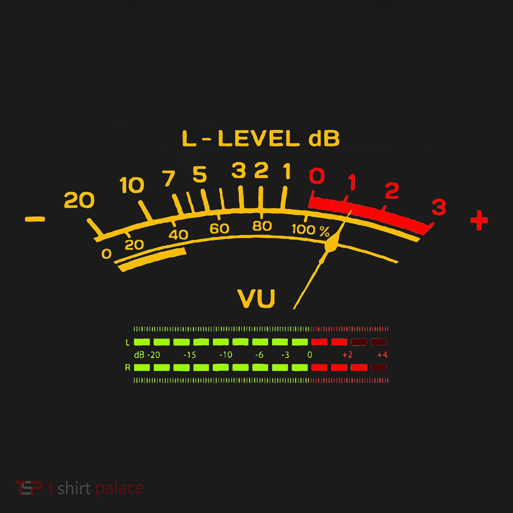 Retro Vu Meter Vintage Hifi Audio Stereo Music Sound T-Shirt