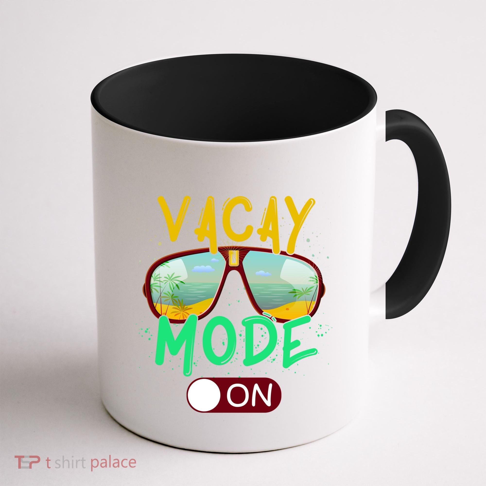 Retro Vacay Mode On Sunglasses Beach Swimming Summer Vibes Great Gift Coffee Mug