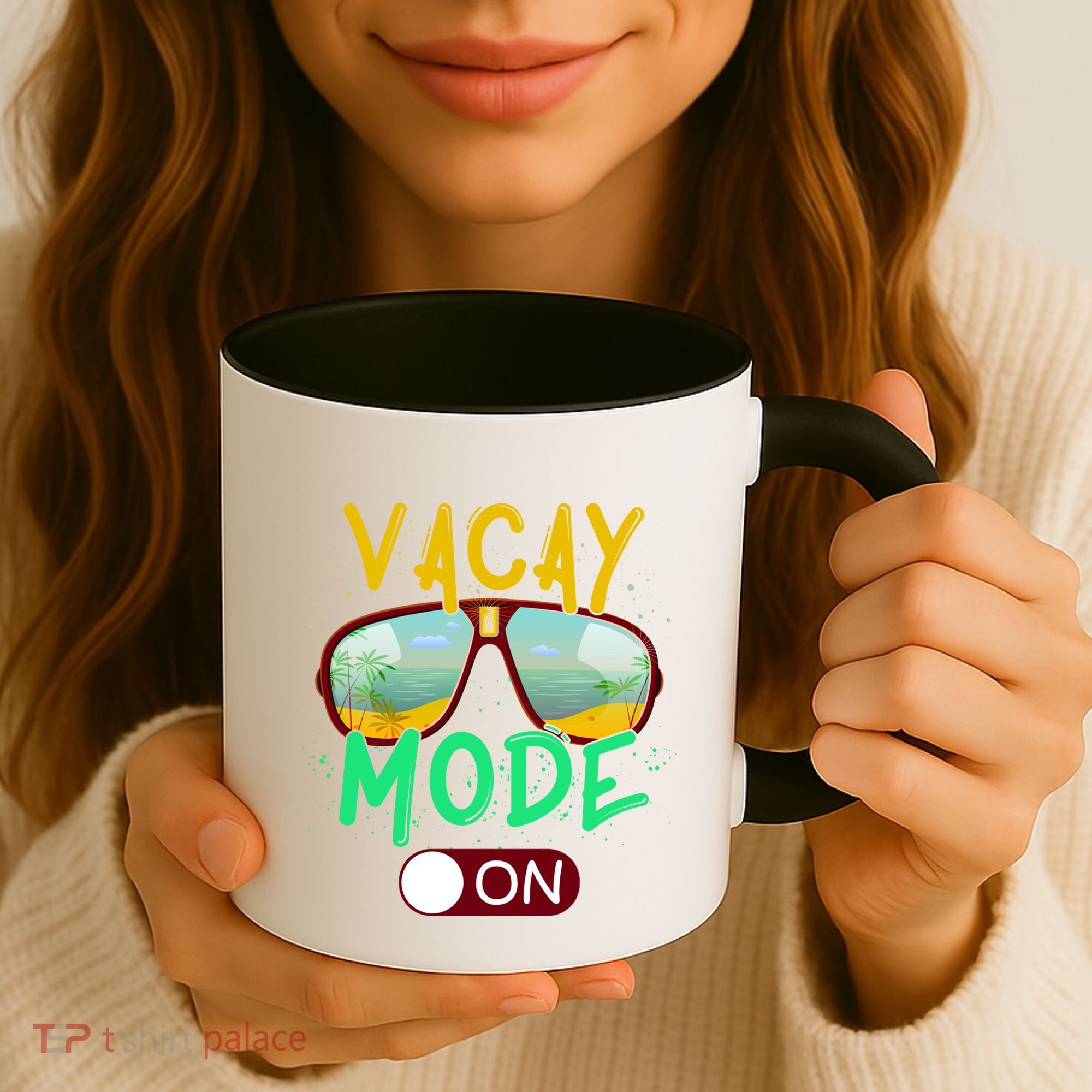 Retro Vacay Mode On Sunglasses Beach Swimming Summer Vibes Great Gift Coffee Mug