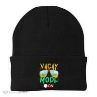 Retro Vacay Mode On Sunglasses Beach Swimming Summer Vibes Great Gift Beanie thumb 0