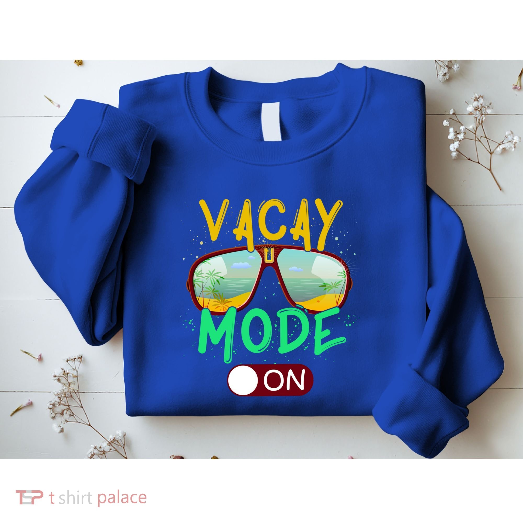 Retro Vacay Mode On Sunglasses Beach Swimming Summer Vibes Great Gift Sweatshirt