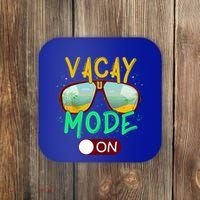 Retro Vacay Mode On Sunglasses Beach Swimming Summer Vibes Great Gift Coaster thumb 0