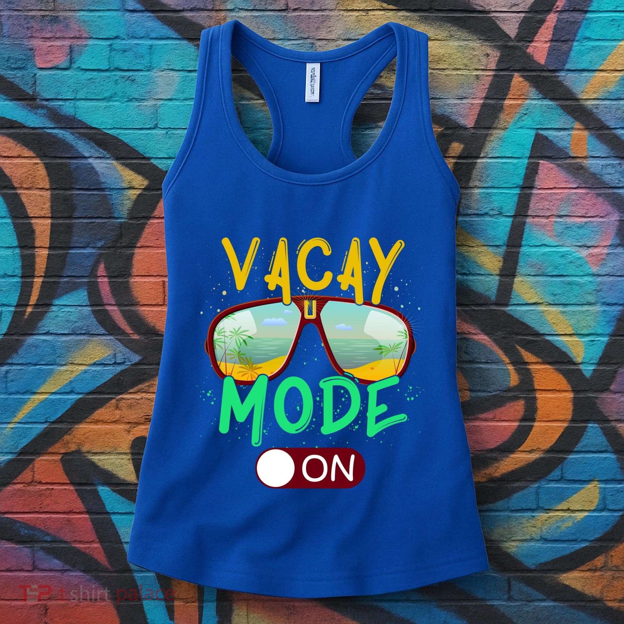 Retro Vacay Mode On Sunglasses Beach Swimming Summer Vibes Great Gift Women's Tank Top