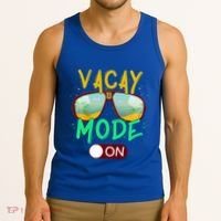 Retro Vacay Mode On Sunglasses Beach Swimming Summer Vibes Great Gift Tank Top thumb 3