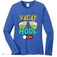 Retro Vacay Mode On Sunglasses Beach Swimming Summer Vibes Great Gift Women's Long Sleeve Shirt thumb 0