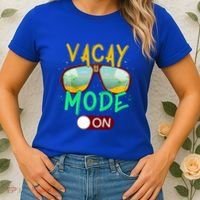 Retro Vacay Mode On Sunglasses Beach Swimming Summer Vibes Great Gift Women's T-Shirt thumb 2