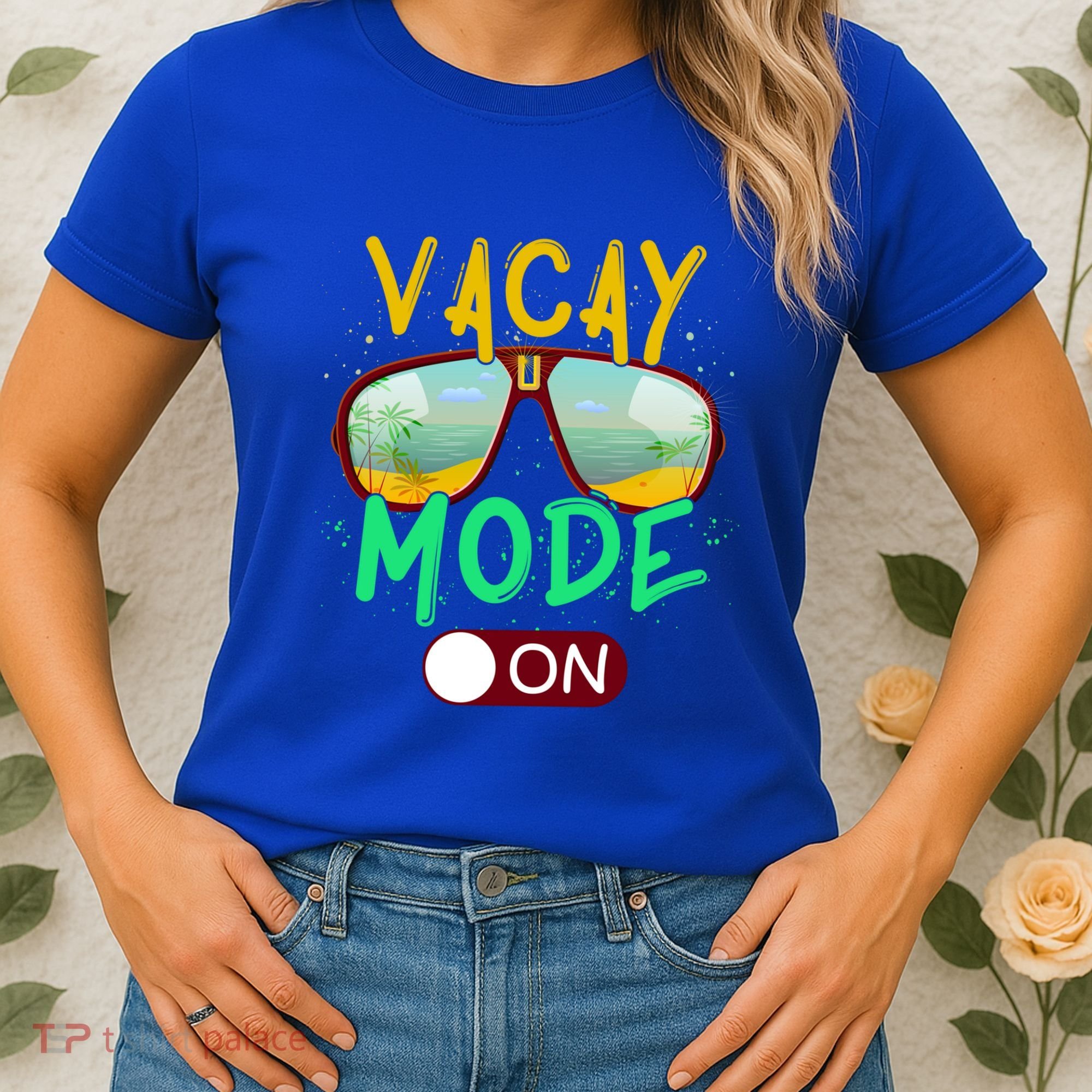Retro Vacay Mode On Sunglasses Beach Swimming Summer Vibes Great Gift Women's T-Shirt