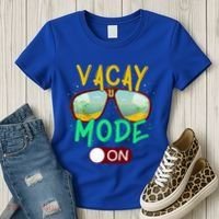 Retro Vacay Mode On Sunglasses Beach Swimming Summer Vibes Great Gift Women's T-Shirt thumb 3