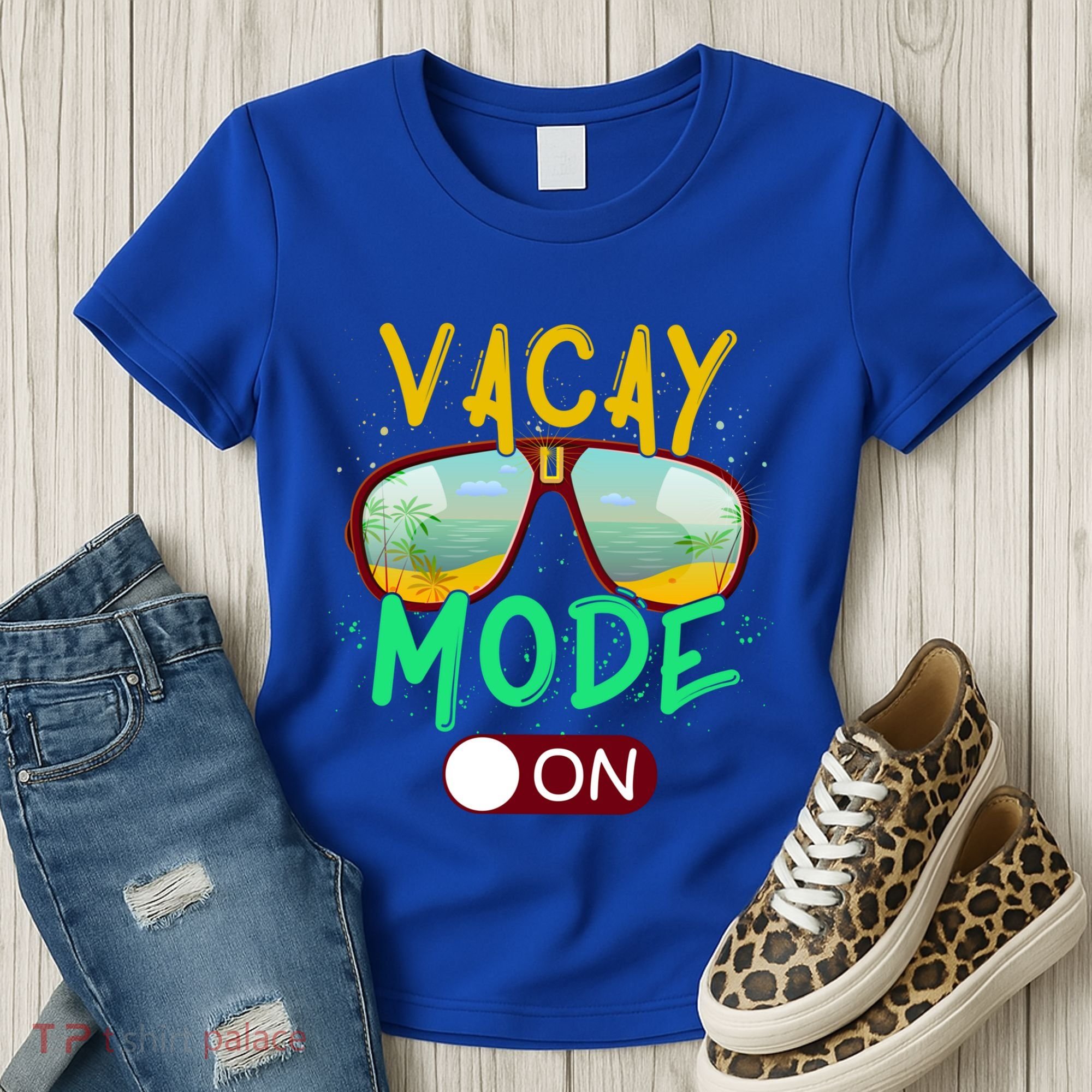 Retro Vacay Mode On Sunglasses Beach Swimming Summer Vibes Great Gift Women's T-Shirt