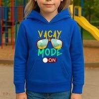 Retro Vacay Mode On Sunglasses Beach Swimming Summer Vibes Great Gift Kids Hoodie thumb 3