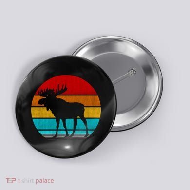 Retro Vintage Moose Button
