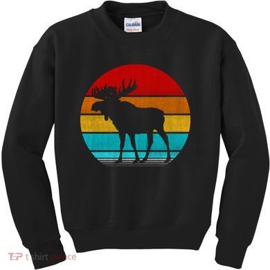 Retro Vintage Moose Kids Sweatshirt